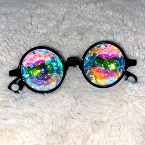 GloFX Rainbow Kaleidoscope Glasses With Black Frames